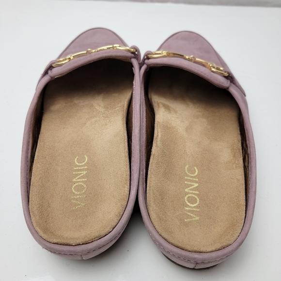 Vionic Adeline Suede Slip-on Leather Mules - Picture 6 of 9